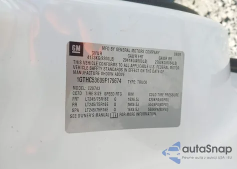 2009 GMC Sierra 2500Hd Sle z USA, uszkodzony, nr VIN 1GTHC53609F179674